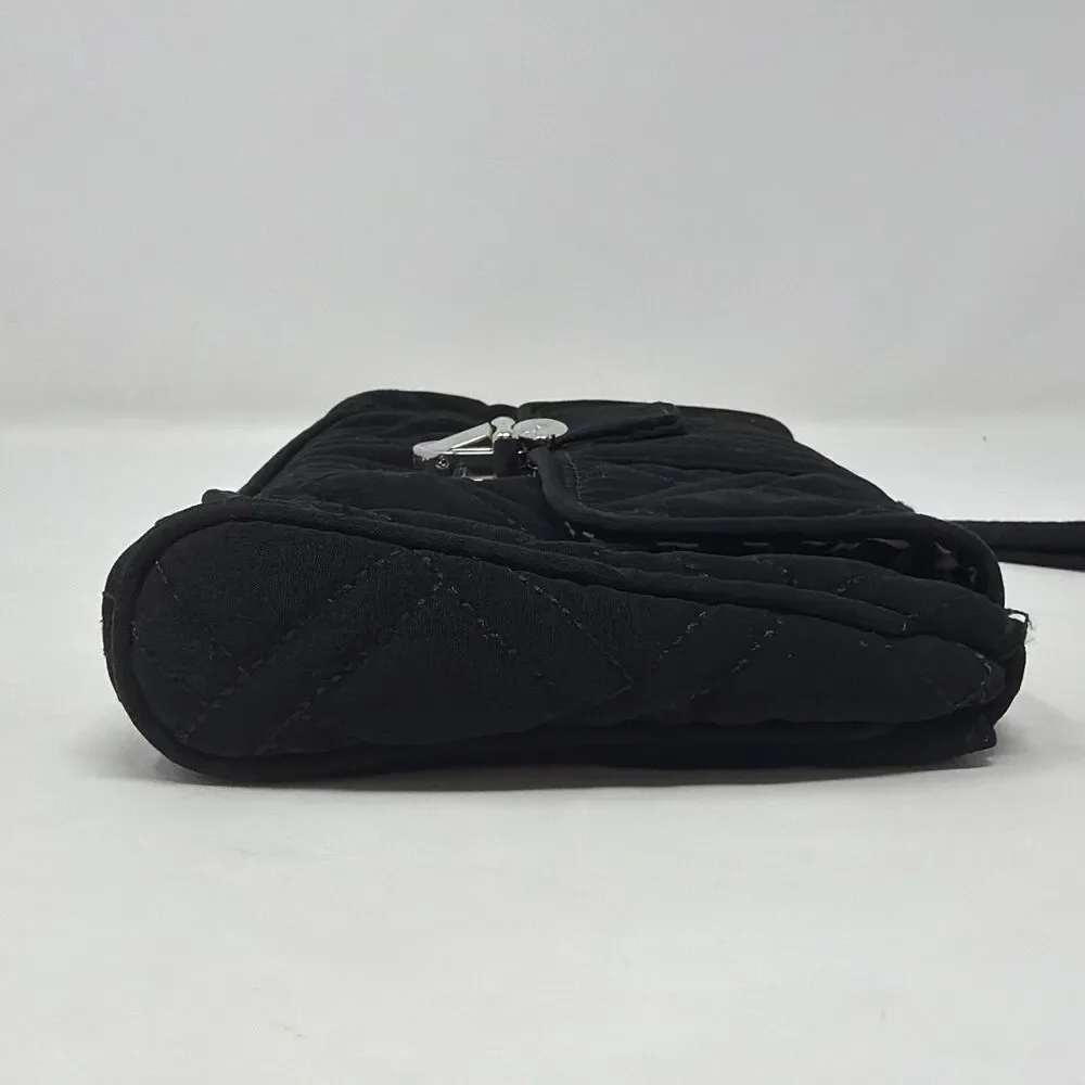 Vera Bradley Black Quilted Turn Lock Wristlet Wallet Clutch Handbag